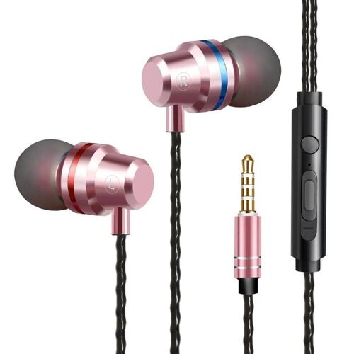 Style B Rose Écouteurs filaires intra-auriculaires pour OPPO Lenovo PC, casque gamer, écouteurs mains libres avec micro, basses antibruit de sport, 3.5mm ""Nipseyteko""