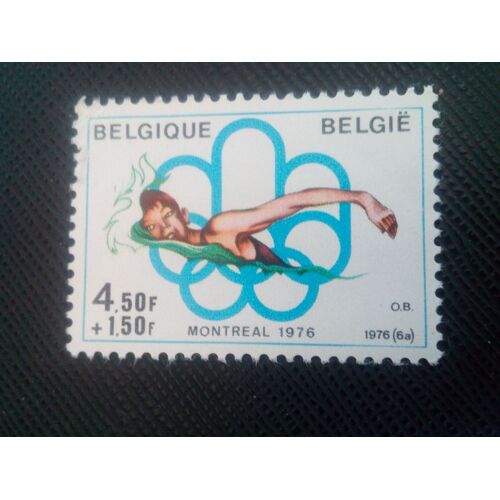 Timbre Belgique Y T 1795 Jeux Olympiques D'été - Montréal , Natation 1976 ( 020408 )