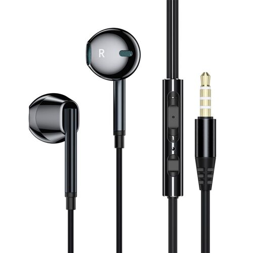 Black Essager  casque d'écoute filaire avec Microphone, 3.5mm, pour Xiaomi, Samsung, téléphone, ordinateur, PC, oreillettes ""Nipseyteko""