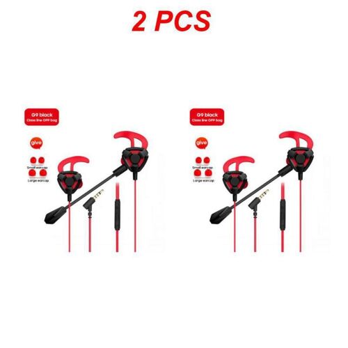 Style D 2pcs Casque de jeu pour Pubg et CSGO, écouteurs de jeu, microphone, contrôle du volume, PC, 7.1, 1 pièce, 2 pièces ""Nipseyteko""