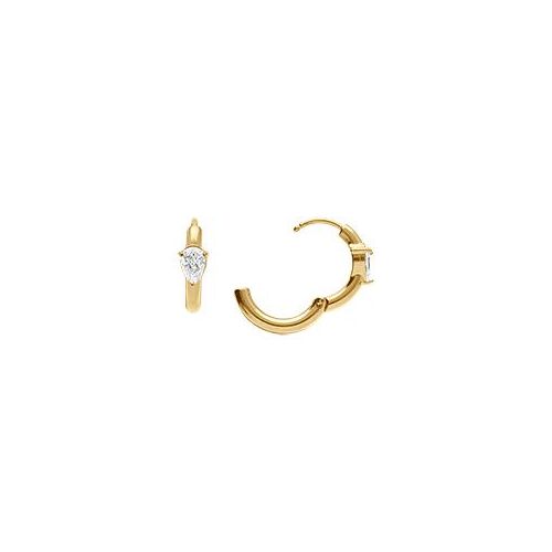 Créoles Acier Doré 11mm Articulée Goutte Oxyde Blanc