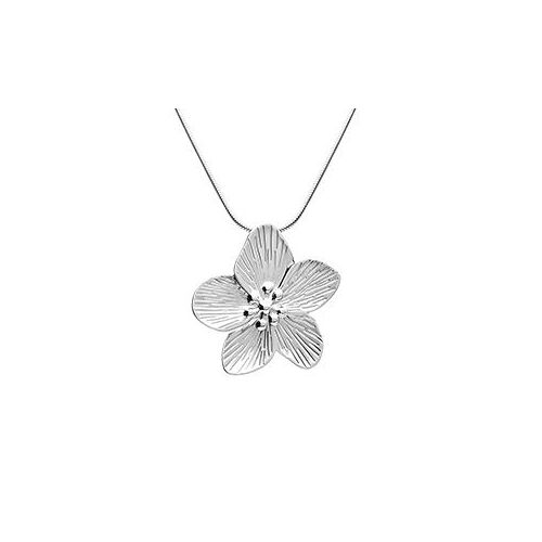 Collier Acier Pendentif Fleur 41+5cm