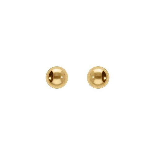 Boucles D'oreilles Tige Acier Dore Jaune Boule 5mm Fermoir A Vis Et Caoutchouc