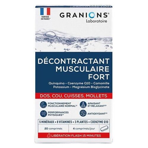 Granions Décontractant Musculaire Fort Apaise Les Contractures 20 Comprimés 
