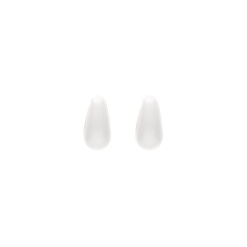 Boucles D'oreilles Tige Argent Doré Goutte En Verre Blanc