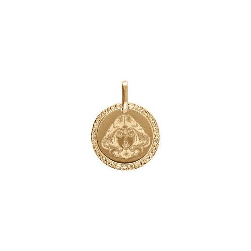 Pendentif Plaqué Or Médaille 15mm Zodiaque Vierge