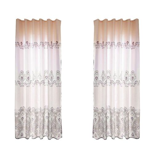 Rideau de fenêtre occultant en polyester Rideau occultant Décor de salon de chambre (marron)