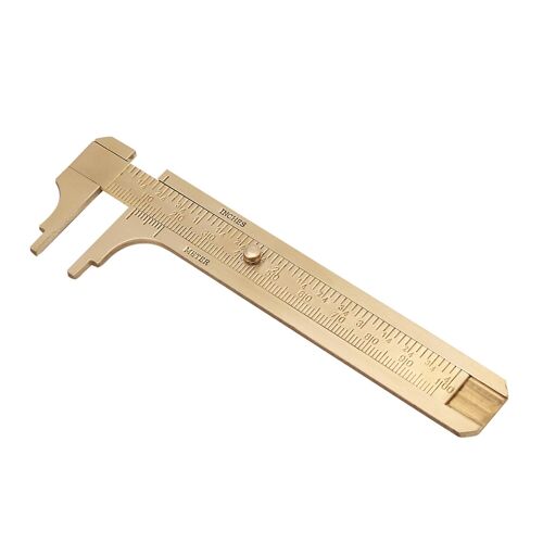 1pc Laiton Jauge Coulissante Vernier Pied À Coulisse Règle Outil De Mesure Double Échelles mm/pouce (100mm)