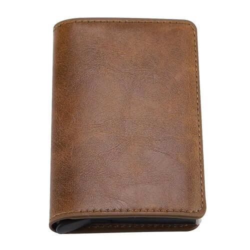 Carte d'identité à la mode sac de poche RFID bloquant les cartes porte-cartes en cuir portefeuille hommes cadeaux abricot