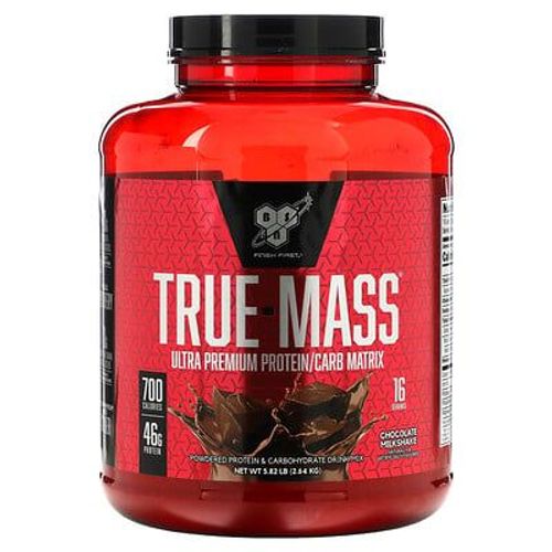 Bsn Complément Alimentaire Finish First, True-Mass, Mélange De Protéines & Glucides En Poudre À Boire, Milkshake Au Chocolat, 5,82 Lb (2,64 Kg) 