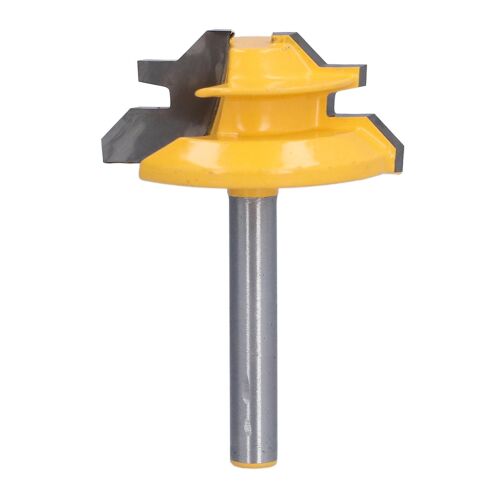 Serrure Onglet Routeur Bit 45 Degrés Coupe-bois pour le travail du bois Perçage Outils électriques Tige de 6 mm