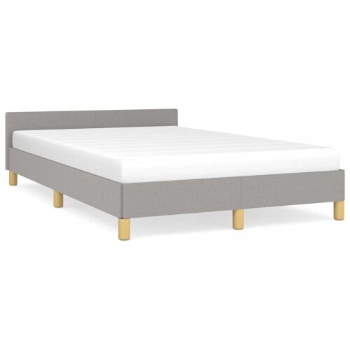 vidaXL Cadre de lit avec tête de lit gris clair 120x190 cm tissu