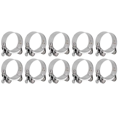 Collier de serrage 201 en acier inoxydable renforcé Ensemble de noyau galvanisé Colliers de serrage pour l'industrie automobile48-51mm 10Pcs