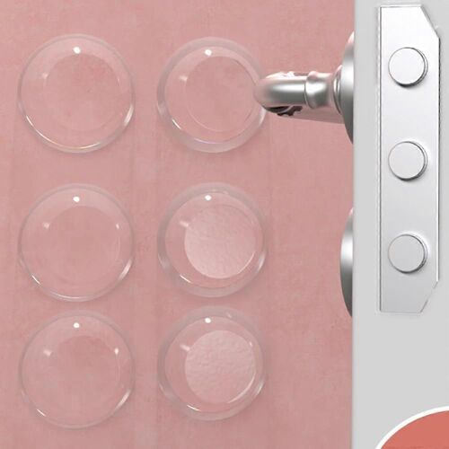 Paquet de 6 protecteurs muraux de butée de porte de 1,85 po, pare-chocs de poignée de porte plus grand, protecteur mural réutilisable avec papier autocollant, protecteur mural pour la maison ou l'extérieur