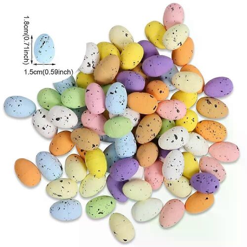 Exquisite 20/50/100pcs Easter Eggs Decoration,Fake Foam Eggs,Painted Bird Pigeon Eggs,DIY Easter Craft Wreath