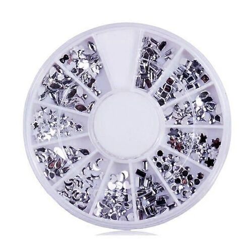 Strass Ongles Décorations Pierres 12 Formes Différentes Argent 