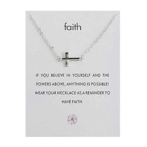 Collier Cadeau Argent Faith Faith Chain Croix Pendentif Argent