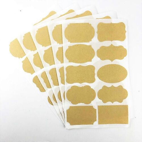 Autocollants D¿Étiquettes En Papier Kraft Étiquettes Collantes En Papier Brun Irrégulier Étiquettes De Congélateur Autocollants De Nom Pour Fournitures De Bureau Étiquettes De Pot D¿Épices Pour Cosmétique De Cuisine