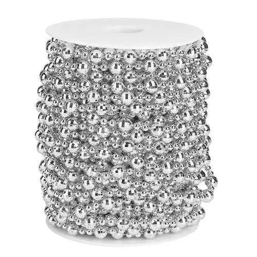 20m Artificielle Faux Perle Perle Chaîne pour Arbre De Noël Rideau De Mariage DIY DécorationSilver