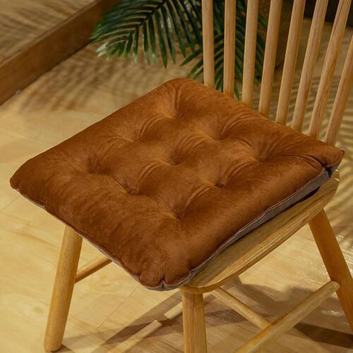Coussin D'assise De Café Carré Mignon : Coussin De Chaise En Peluche Chaud Pour L'automne Et L'hiver