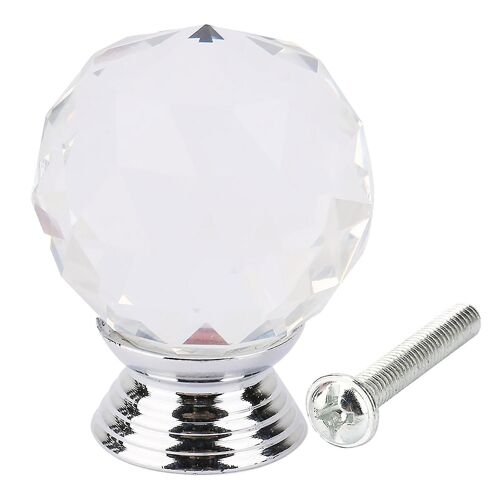 1PCS 30mm Forme De Boule Cristal Verre Pull Poignée Armoire Tiroir Armoire Bouton De Placard (Transparent)