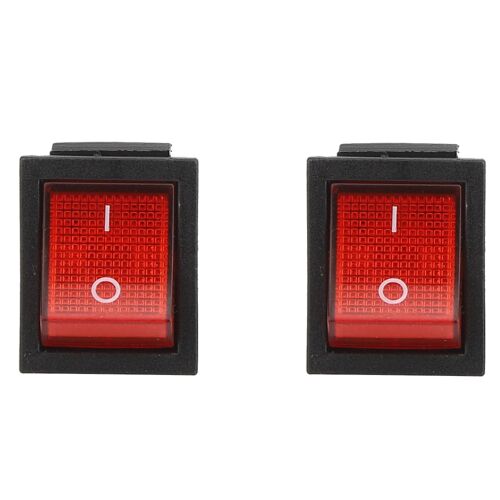 5PCs Interrupteur à bascule 16A 4 broches avec lumière rouge Accessoire de contrôle industriel 31 x 25mm