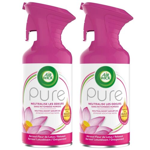 AIR WICK Lot de 2 Désodorisants Pure Relaxant Parfum Aux Huiles Essentielles - 250 ml