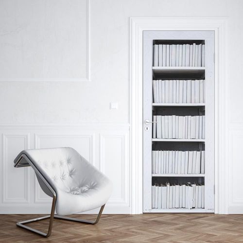 Sticker Porte Bibliothèque Blanche - 204 x 63 cm