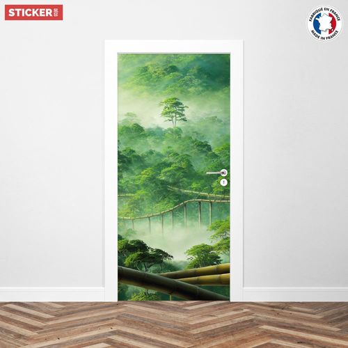 Sticker Porte Chemin De Bambou - 204 x 93 cm
