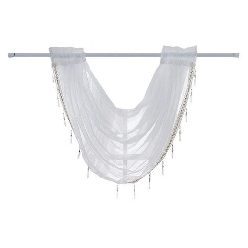 Fenêtre Écharpe Tulle Voile Drapes Court Rideau Cuisine Chambre Salon Décor (80 * 60cm)