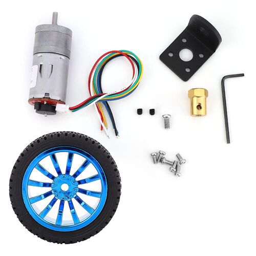 Moteur à engrenages encodeur bricolage avec support de montage Kit de roue de 65 mm pour robot de voiture 1000RPM