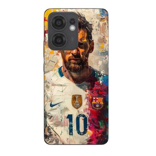 Coque Pour Oppo Reno 13f Messi Barcelone Argentine Champion Prime N°10