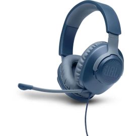 JBL Quantum 100 - Micro-casque - circum-aural - filaire - jack 3,5mm - bleu