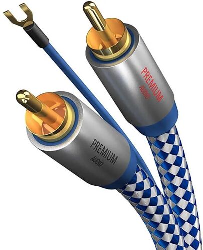 Inakustik 00405115 [1x Cinch / RCA mâle - 1x Cinch / RCA mâle] 1.5 m bleu, argent blindage double