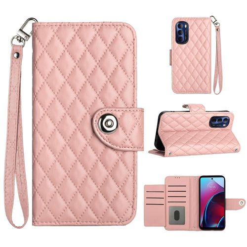 Étui Pour Motorola Moto G Stylus 2022 4g Bande De Poignet Protection Élégante Antichoc Portefeuille Couverture Titulaire De La Carte - Orange