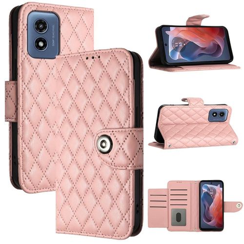 Étui Pour Motorola Moto G Play 2024 4g Protection Élégante Antichoc Titulaire De La Carte Portefeuille Couverture Bande De Poignet - Orange