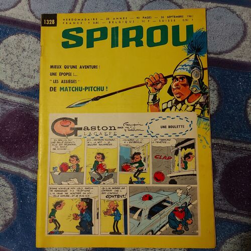 Spirou  N° 1328 Du 26/09/1963 - Les Assieges De Matchu-Pitchu - Gaston Lagaffe