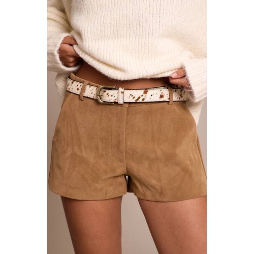 Ceinture Taille En Poil De Poulain Imprimé Vache, Multicolore