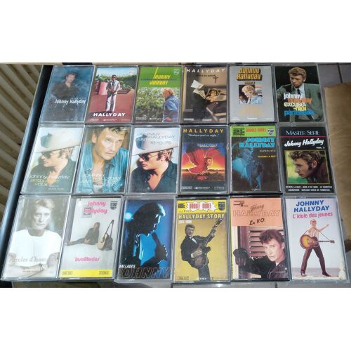 Johnny Hallyday Lot De 18 K7 Cassette Audio Tape