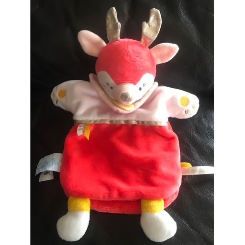 Doudou  Babynat Biche Cerf Renne Tipioux Marionnette 29cm