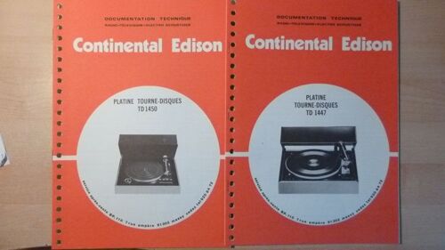 Documentation Technique Continental Edison Tables De Lecture Séries Td