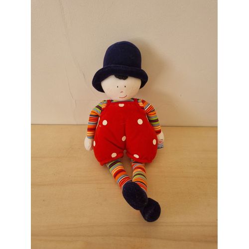 Doudou Poupée De Chiffon Fille Rouge Rayures Sucre D'orge