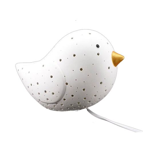 Lampe À Poser Oiseau En Porcelaine Blanche 24 Cm