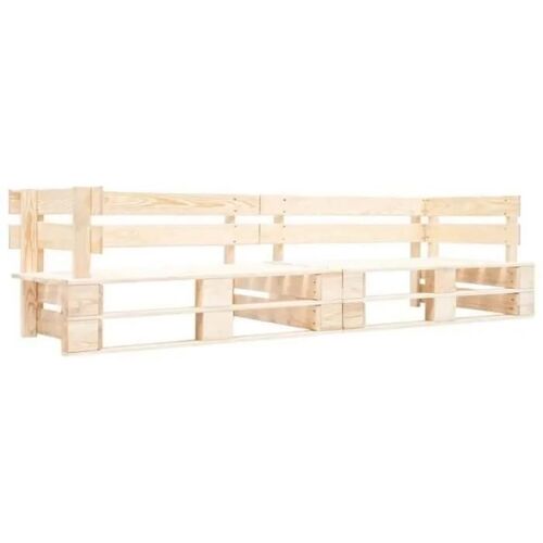 Canapé De Jardin - Vidaxl - 2 Places - Bois Naturel - Design Intemporel - Résistant Aux Intempéries