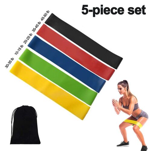 Bandes De Résistance [Lot De 5] Bande De Gymnastique De Fitness Avec Instructions D'exercices Goodnice