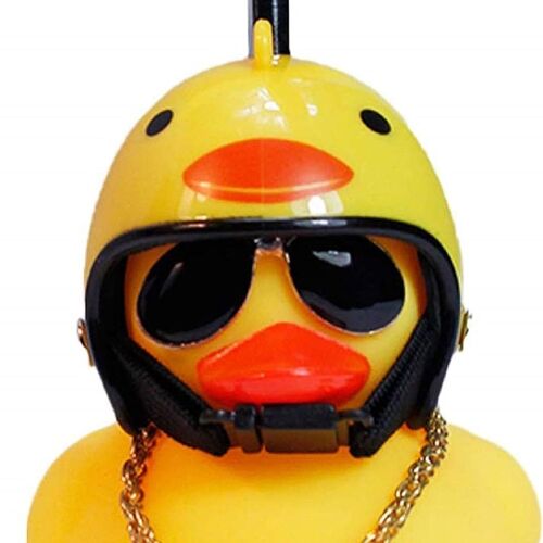 Canard En Caoutchouc Mignon Jaune Coupe-Vent Avec Casque À Hélice, Ornements De Voiture A Goodnice