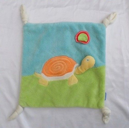 Doudou Plat Tortue Range Pyjama Coussin Bouillotte Bleu Vert Kaloo