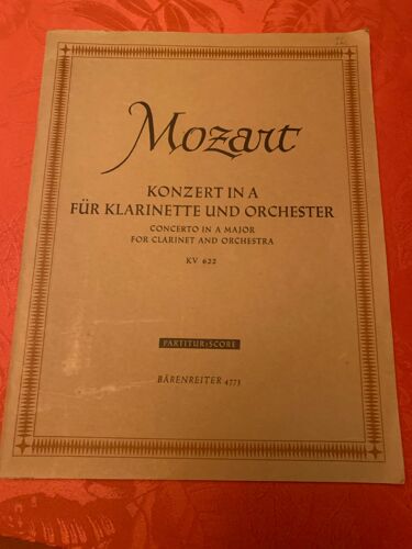 Mozart, Konzert In A Für Klarinette Und Orchester, Ed. Barenreiter.  Conducteur De Référence.