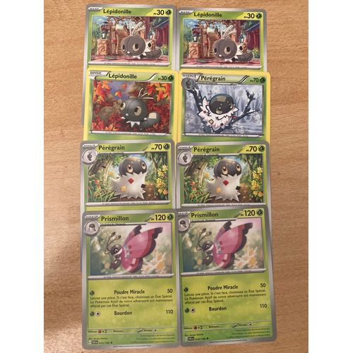 (2730) 3x Lépidonille + 3x Pérégrain + 2 Prismillon (Pokemon) 