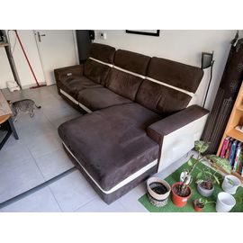 Canapé D'angle Tissu/Cuir Perlis